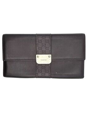 Gucci Guccissima Long Continental Flap Vintage Wallet Brown